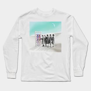 Meeting the Neighbors Collage Artwork Long Sleeve T-Shirt